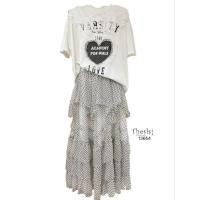 ราคา ✅พร้อมส่งกดได้เลย✅กระโปรงมุ้งยาวเป็นชั้นๆ ลายจุด เอวสม็อค (28634338949)