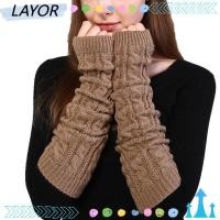 ราคา LAYOR ถุงมือถัก, Twists Shape False Sleeves Long Wrist Gloves, Fashion Finger Sleeves Cover Arm Warmers Half Finger Gloves Outdoor (40221500090)