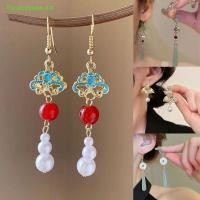 ราคา Peacellow Retro Hollow Out Lotus หยกโบราณต่างหูสไตล์จีนต่างหูผู้หญิงหู Drop Ear อุปกรณ์เสริม TH (27876564636)