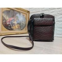 ราคา Ostrich Leather Bag หนังนกกระจอกเทศแท้ สี น้ำตาลคลาสสิกทรงสะพาย Cross Body สวยหรู (40273050486)