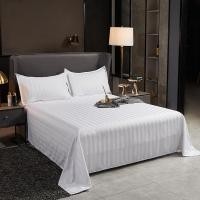 ราคา Hotel Linens ผ้าปูที่นอนไม่รัดมุม Cotton100% ผ้าปูโรงแรมลายริ้ว ทอ 250 เส้น (24858278315)