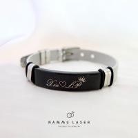ราคา กำไลสายนาฬิกาสลักชื่อปรับระดับได้สแตนเลสแท้‼️ (20711263560)