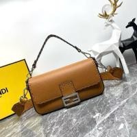 ราคา FENDI Fendi Baguette Calfskin กระเป๋าสะพายข้างแบบถือได้ขนาดกลาง สำหรับผู้หญิง สีน้ำตาล MB65 267 (24243771347)