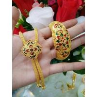 ราคา เซตสร้อย+สร้อยข้อมือลงยาสุโขทัย งานหุ้มทองคำแท้ 5 ไมครอน (2881984861)
