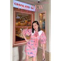 ราคา เดรสชมพูโบว์ ป้าย Valley girl ป้าย M มือ 2 (12399956757)
