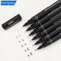 ราคา YOUNGSTAR 1 ชิ้น Uni Pin ปากกาวาดภาพ Fine Line 005 01 02 03 05 08 ปากกาเข็ม C8H6 (42500670070)