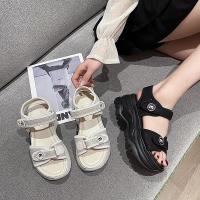 ราคา รองเท้าส้นตึกรัดส้น M ส้นตึกหนา3นิ้ว สายปรับได้ ใส่สวยใส่สบาย ทรงสวย แฟชั่นสไตล์เกาหลี (24127680832)