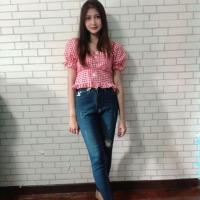 ราคา กางเกงยีนส์ผ้ายืดงานป้ายเกาหลี (3807876538)