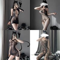 ราคา ถุงน่อง เซ็กซี่ ชุดนอน ไม่ได้นอน Sexy Lingerie Net sexy Stockings Fishnet Stockings Hollow One-Piece Uniform (29758273863)