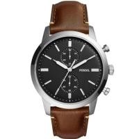 ราคา Fossil Mens Townsman Chrono Black Dial Leather Watch FS5280 (43066264528)