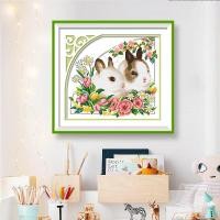 ราคา กระต่าย11กะรัตไม่มีเย็บปักถักร้อยเต็มรูปแบบที่เรียบง่ายทันสมัยปักครอสติงานศิลปะตกแต่งผนัง45x41เซนติเมตร (26769893566)