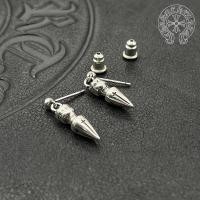 ราคา Chrome Hearts Ornament Black Silver Retro TINY SPIKE Bullet Head Earrings Cross Earrings Pure Silver Needle Stud Earrings-BB (41350892167)