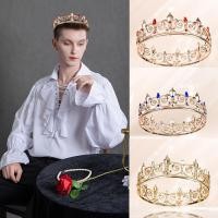 ราคา Vintage ผู้ชาย Royal King Crown Queen Tiara Crown เจ้าสาวอุปกรณ์พรหมโลหะ Prince Crowns Tiaras รอบอุปกรณ์เสริม Party (41060292437)