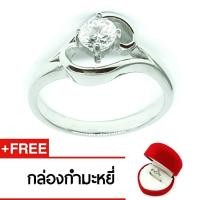 ราคา Royal Crown Jewelry Stainless Steel 316L แหวนประดับเพชร CZ ขาว อย่างดี รุ่น The best 3009 (สี Silver) (4460587886)