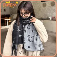 ราคา ผ้าพันคอซานริโอ ลายคิตตี้ สำหรับฤดูหนาว สองด้านนุ่มสีดำ ทำจากแคชเมียร์คุณภาพ (42869992644)