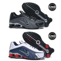 ราคา Nike Air SHOX R4 ห้องอาบน้ําขนาด 301 Shock Absorption Anti-Slip รองเท้าวิ่งผู้ชายปฏิบัติสีดําสีขาวสีแดง 40-46 (42419977262)