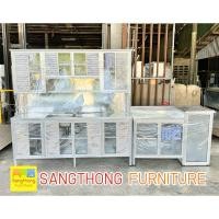 ราคา ชุดครัวสำเร็จรูป 180 ซม. ตู้ครัว มีอ่าง 1 หลุม ประตูบานเกล็ด พร้อมกับ 120 ซม. ตู้วางเตาแก๊ส (24772087026)