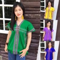 ราคา เสื้อกะเหรี่ยง ทอมือ ผ้าไหมประดิษฐ์ หน้าผ้าอก 44 นิ้ว (5077948974)