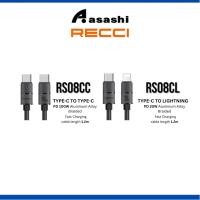 ราคา Recci 08CC PD 100W / 08CL PD 20W อลูมิเนียมอัลลอยด์ถัก Type-C ถึง Type-C / Type-C ถึง L สายชาร์จเร็ว 1.2M (22888843690)