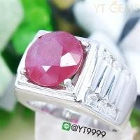 ราคา แหวนทับทิมแท้ แหวนเงินแท้ ชุบทองคำขาว พลอยทับทิมแท้ YTG-3324 (7505747099)