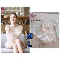 ราคา จั้มสูทลูกไม้ งานป้าย Bo rich ta ไซส์ M มือ 1 (7975452145)