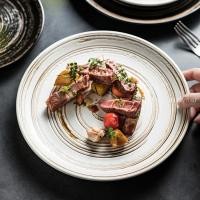 ราคา จานเซรามิคแบน จานเซรามิค วินเทจสีขาวจานเซรามิกจานร้านอาหารจานข้าวจานขนมรอบจานเซรามิกจานตื้นจานตื้นจานตื้นจานตื้นจานตื้นจานตื้นจานตื้น (41811201231)