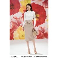 ราคา กระโปรงดินสอเอวบิดเฉพาะ SIXDO (กระโปรงดิบ Midi สีเบจสีน้ําตาล) (42055938744)