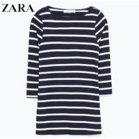 ราคา เสื้อยืดมือสอง Zara Basic Organic Cotton Stripe T-Shirt ลายทางแขนยาว ไซส์ L (8553324757)