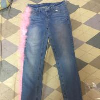 ราคา กางเกงยีนส์ขนฟรุ้งฟริ้งสีชมพู (984555753)