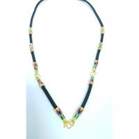 ราคา สร้อยคอเชือกร่ม สีดำ ขั้นปล้อง ลงยา ชุบ ยาว 27 นิ้ว คล้อง 3 ห่วง สร้อยคอห้อย หัวสร้อยชุบทอง ลงยา (2986404443)