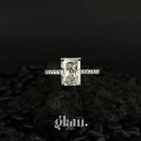 ราคา S7-8 *ส่งจากไทยภายใน 3 วัน* แหวนเพชรสี่เหลี่ยม Radiant Cut 3.5 กะรัต ตกแต่งเพชรฐานก้นเพชรเม็ดชู (27524077565)