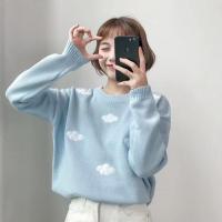 ราคา [พร้อมาส่ง] สเวตเตอร์ เสื้อไหมพรม ปักลายก้อนเมฆ (1778222662)