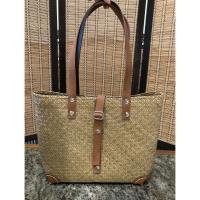 ราคา กระเป๋าสานกระจูด สายหนัง PU งานสานละเอียด ไม่มีซับใน (13061956708)