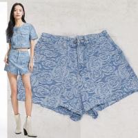 ราคา ✨ส่งไวจากไทย✨ กางเกงยีนส์ กางเกงยีนส์ขาสั้น กางเกงยีนส์เอวสูง ทรงหลวม สไตล์เกาหลี แต่งลวดลายดอกไม้สวยๆ ✨ (28026935961)