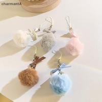 ราคา CharmantA แฟชั่น Fur Ball ห่วงโซ่โทรศัพท์มือถือพร้อมโบว์, น่ารักและหวานจี้พวงกุญแจ TH (44173350821)