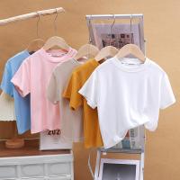 ราคา 90-160เสื้อยืดคอกลม แขนสั้น ผ้าเรยอน เข้ากับทุกการแต่งกาย แฟชั่นฤดูร้อน สําหรับเด็กผู้ชาย และผู้หญิงเสื้อเด็ก1ขวบ 2ขวบ 3ขวบ 4ขวบ 5ขวบ 6ขวบ 7ขวบ (24832477178)