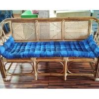 ราคา เก้าอี้โซฟาหวายยาว 3 ที่นั่ง พร้อมเบาะรองใยฝ้าย (9315713222)