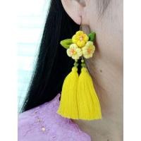 ราคา ต่างหูพู่​ ต่างหูดอกไม้​ผ้าไทย (15745227495)