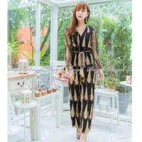 ราคา จั้มขายาว ขนนกสีทอง ป้าย Love is (6735216029)