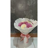 ราคา ดอกกุหลาบริบบิ้นมีกลิตเตอร์ จำนวน 10ดอก ช่อกลม (40217883351)