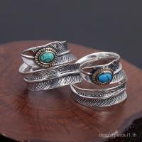 ราคา แหวนเงินแท้ S925 และสร้อยข้อมือสไตล์คู่รักแบบขนนก (42770546351)