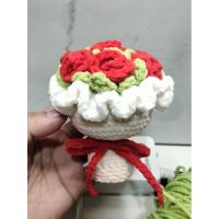 ราคา ช่อดอกไม้ ช่อดอกกุหลาบไหมพรม(ช่อ Mini)ไหมอุด้งเส้นเล็ก (26075841141)