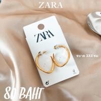 ราคา **พร้อมส่ง** ZARA ต่างหูห่วงสีทองดีไซน์เก๋ๆ ราคา 80 บาท/ เซต (18044508565)