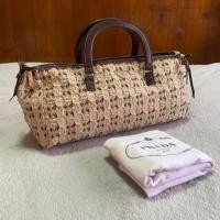 ราคา PRADA Bow Cloquet Handle Bag ของแท้ ปราด้า พราด้า กระเป๋ามือสอง แบรนด์เนม (22731416832)
