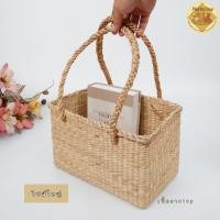 ราคา กระเป๋าผักตบชวาทรงเหลี่ยม มีให้เลือก 2ขนาดค่ะ (27706838004)