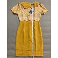 ราคา ส่งต่อ เดรสผ้าไทยสีเหลือง มือ 1 ยังไม่ตัดป้าย Love Dress (20596522576)