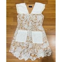 ราคา ส่งต่อ จั้มสั้นลูกไม้คอปกทหารเรือ งานตามหา ผ้าดี ซิปรูดหลัง งานป้าย ไซต์XL (28202307630)