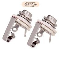 ราคา 2ชิ้นกีตาร์ไฟฟ้าเบสทองเหลือง6.35มิลลิเมตร1/4 "โมโนแจ็คซ็อกเก็ตเสียบ-เงิน (44307607566)