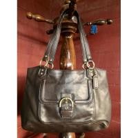 ราคา กระเป๋าโค้ชแท้มือสอง#COACHทรงถือ/คล้องไหล่หนังสีน้ำตาลเข้ม มี3ช่องช่องกลางมีซิปปิดซับในผ้าสะอาดพร้อมแท้กห้อย (19188898572)