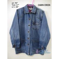 ราคา เสื้อโค้ทยีนส์ฟอกตัวใหญ่ แบรนด์ CABIN CREEK มือสอง (26253262350)